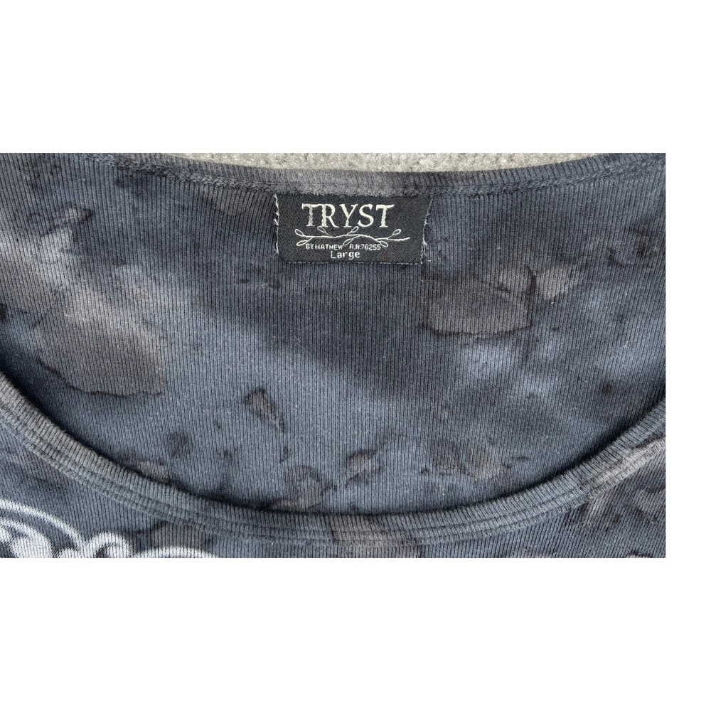 Tryst by Matthew Burnout Filigree Top Size L Goth Grunge Alternative Edgy USA - Picture 3 of 6